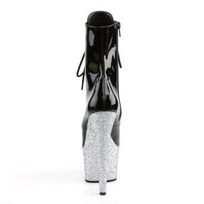 ADORE-1020LG Black & Blue Calf High Boots Black & Silver Multi view 3