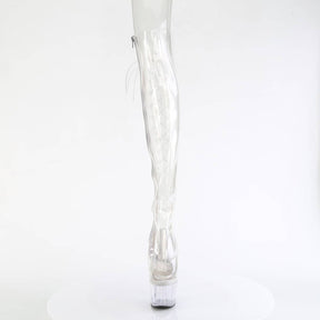 ADORE-3019C Clear Thigh High Peep Toe Boots
