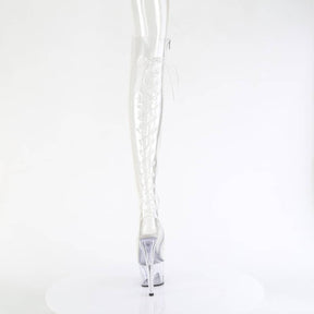 ADORE-3019C Clear Thigh High Peep Toe Boots