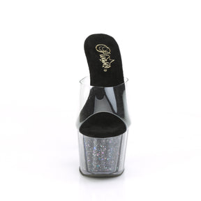 ADORE-701CG Clear & Black Peep Toe High Heel Clear & Black Multi view 5