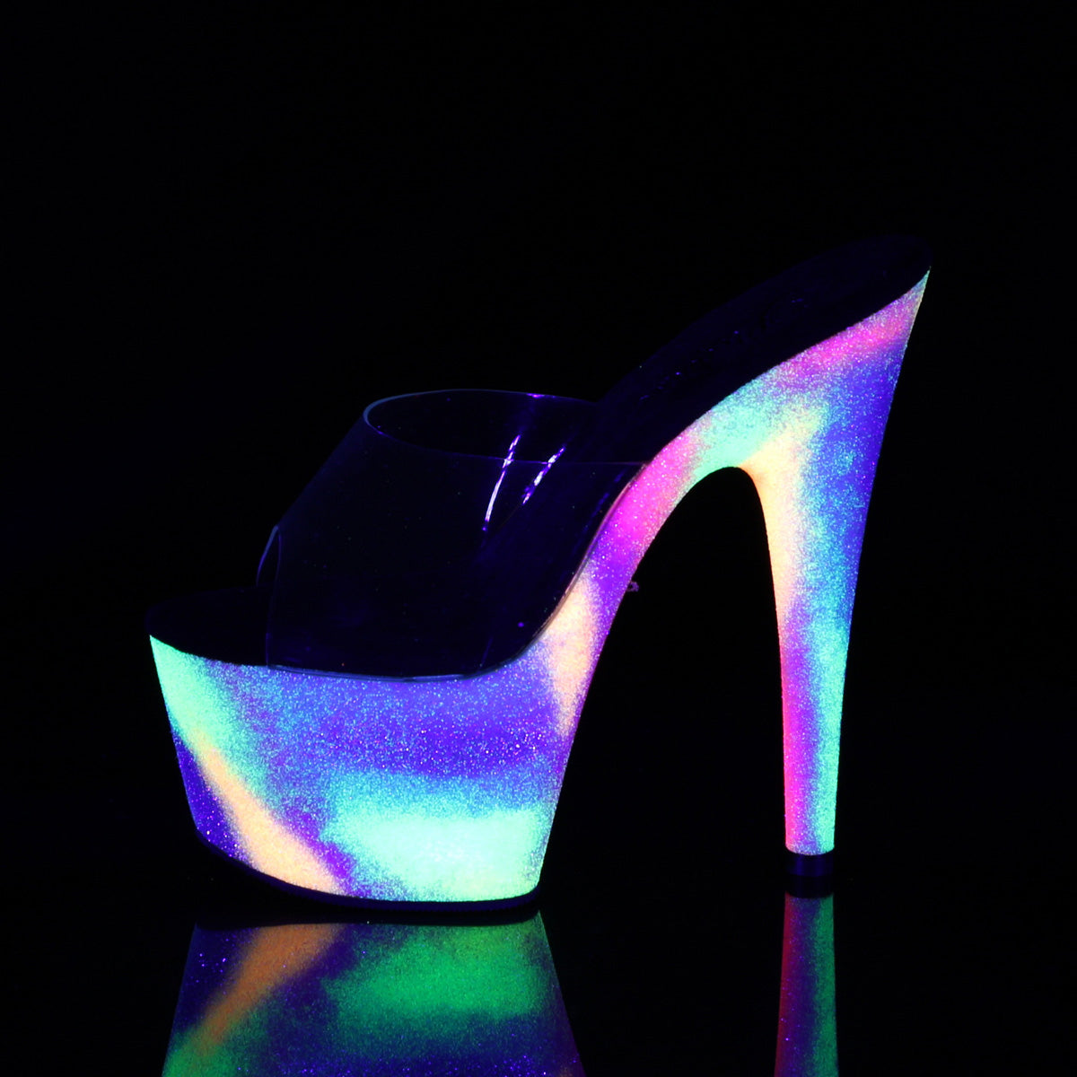 ADORE-701GXY Clear & Multi Colour Peep Toe High Heel Clear & Multi Colour Multi view 4