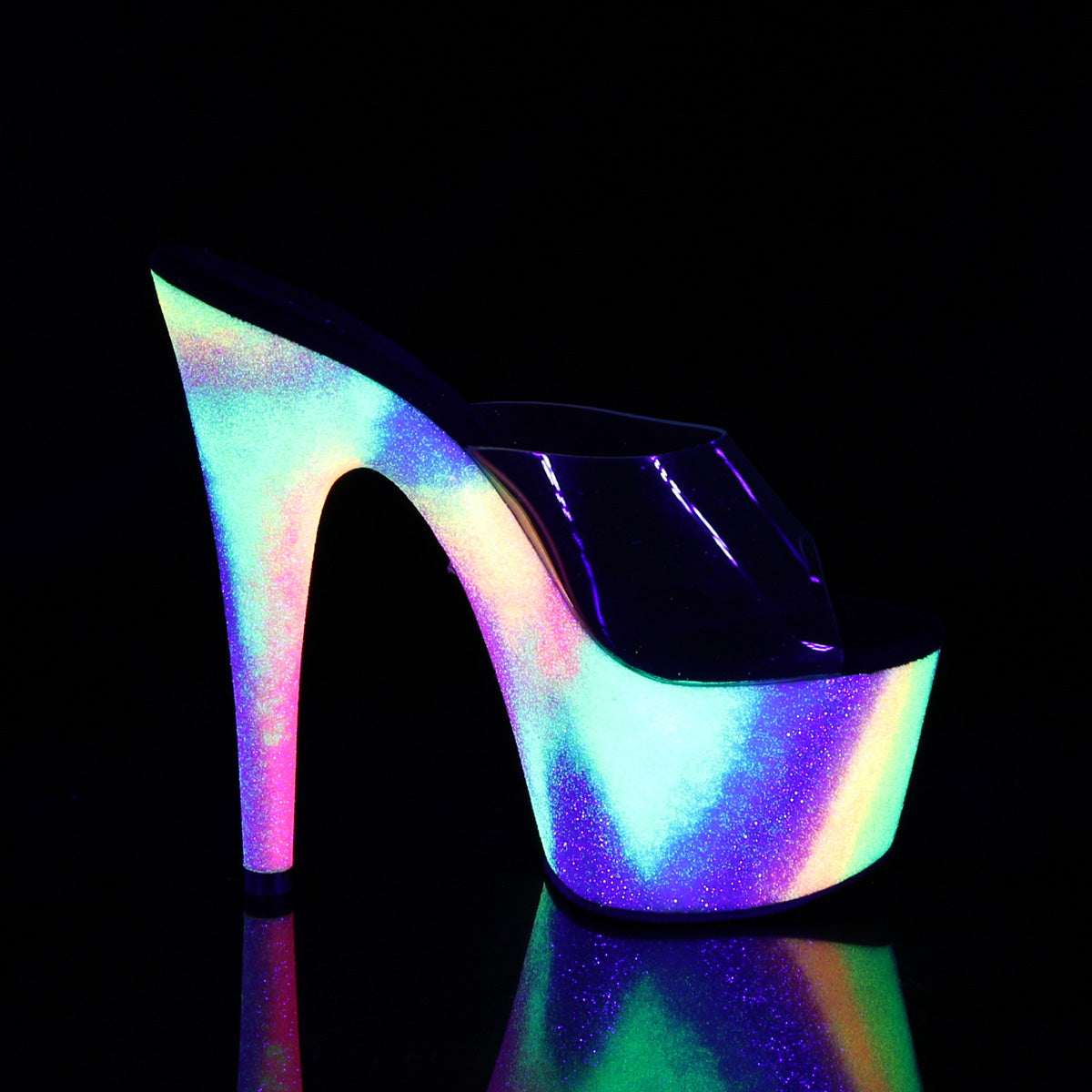 ADORE-701GXY Clear & Multi Colour Peep Toe High Heel Clear & Multi Colour Multi view 2