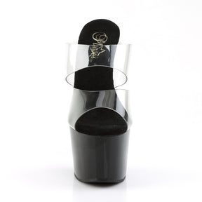 ADORE-702 Black & Clear Peep Toe High Heel Black & Clear Multi view 5