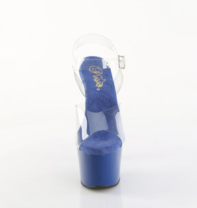 ADORE-708 Royal Blue & Clear Platform Heels