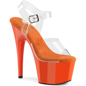 ADORE-708 Orange & Clear Platform Heels