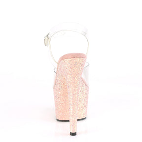 ADORE-708LG Ankle Peep Toe High Heel Clear & Pink Multi view 3