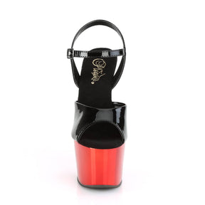 ADORE-709 Black & Red Chrome Open Toe High Heels