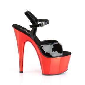 ADORE-709 Black & Red Chrome Open Toe High Heels