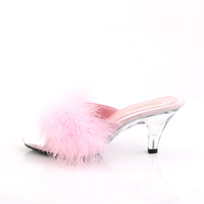 BELLE-301F Black & Clear Fluffy Peep Toe Heel Pink Multi view 4