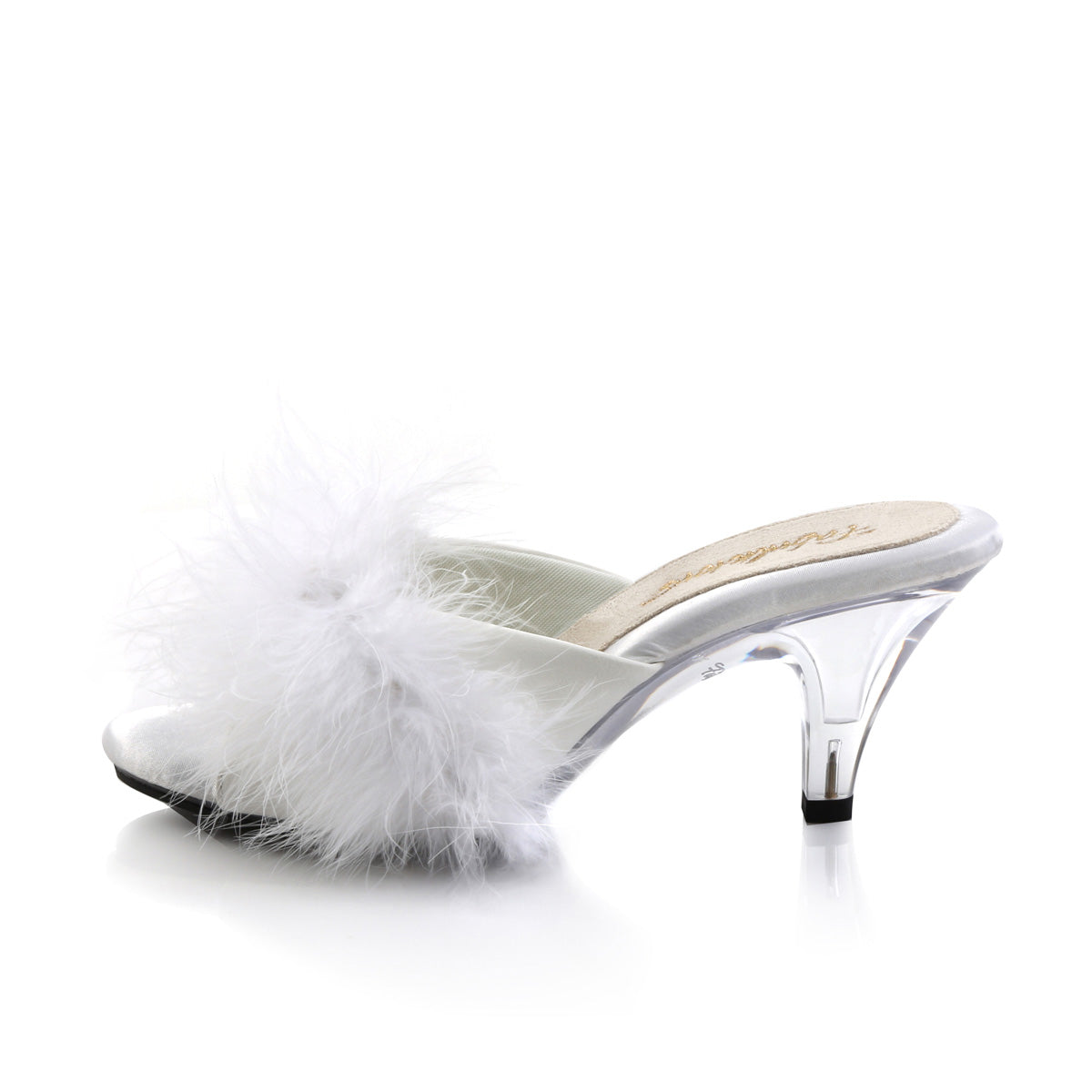 BELLE-301F Black & Clear Fluffy Peep Toe Heel White Multi view 4