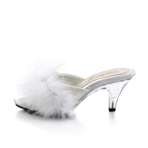 BELLE-301F Black & Clear Fluffy Peep Toe Heel White Multi view 4