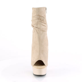 DELIGHT-1031 Calf High Peep Toe Boots Nude Multi view 5