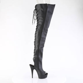 DELIGHT-4019 Back Lace Crotch Boot