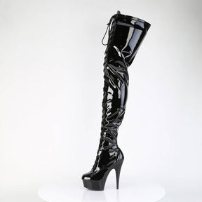 DELIGHT-4023 Lace-Up Stretch Crotch Boot
