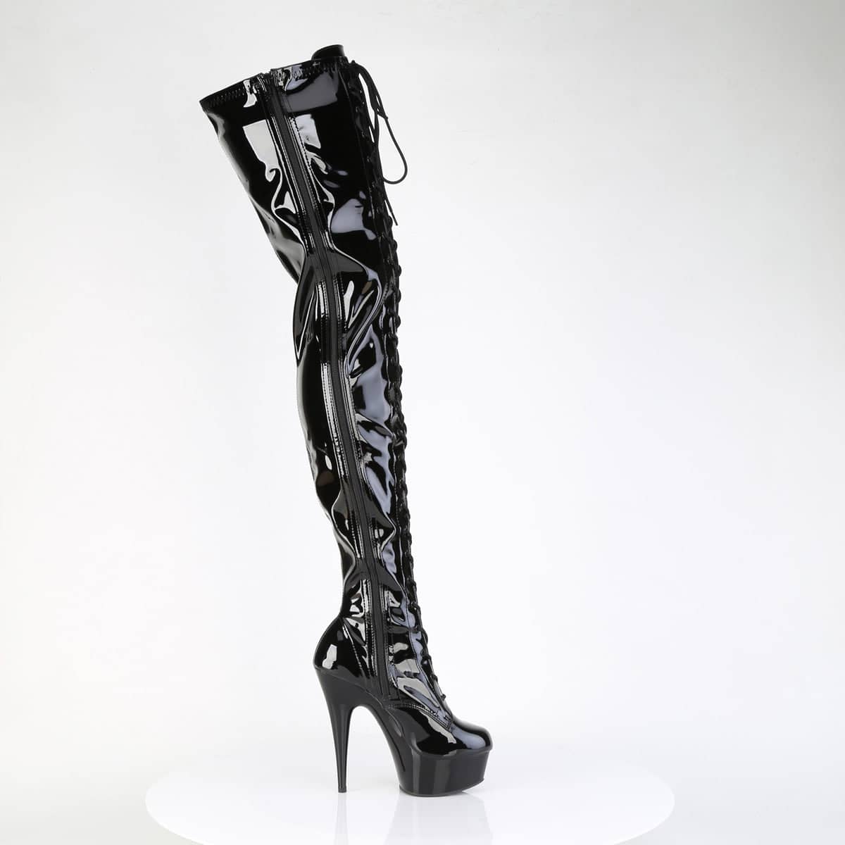 DELIGHT-4023 Lace-Up Stretch Crotch Boot