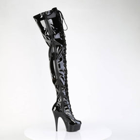 DELIGHT-4023 Lace-Up Stretch Crotch Boot