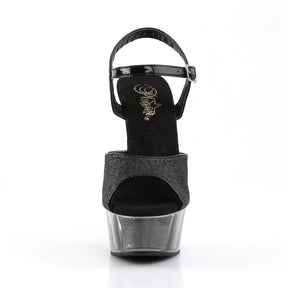 DELIGHT-609-5G Silver Glitter Peep Toe High Heel Black Multi view 5