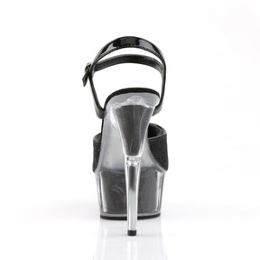 DELIGHT-609-5G Silver Glitter Peep Toe High Heel Black Multi view 3