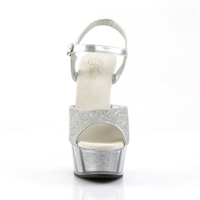 DELIGHT-609-5G Silver Glitter Peep Toe High Heel Silver Multi view 5