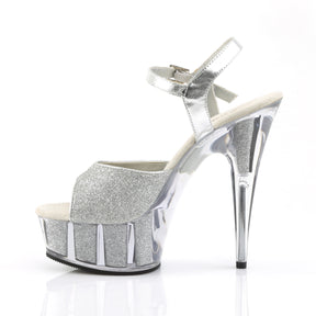 DELIGHT-609-5G Silver Glitter Peep Toe High Heel Silver Multi view 4