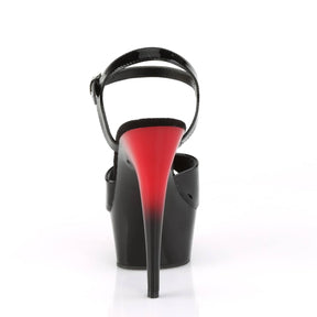 DELIGHT-609BR Red & Black Ankle Peep Toe High Heel