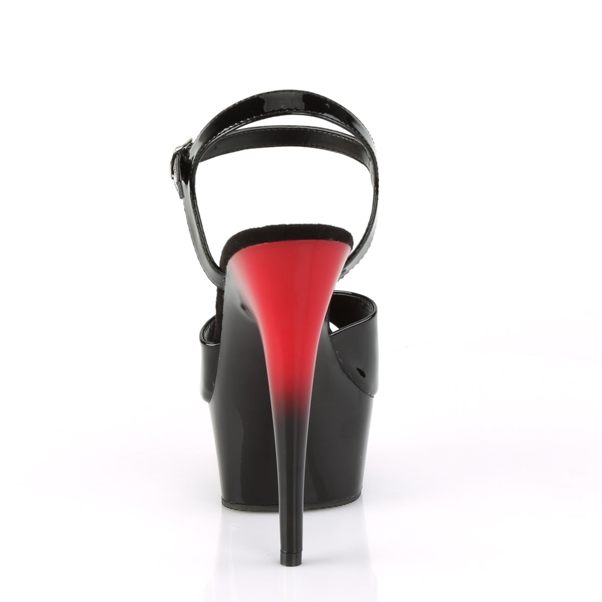 DELIGHT-609BR Red & Black Ankle Peep Toe High Heel Red & Black Multi view 3