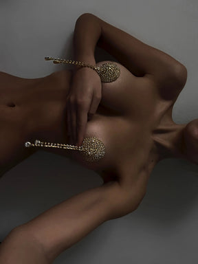 DIAMANTE Nipple Covers - Gold