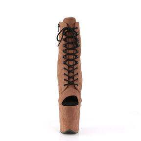 FLAMINGO-1021FS Calf High Peep Toe Boots Brown Multi view 5