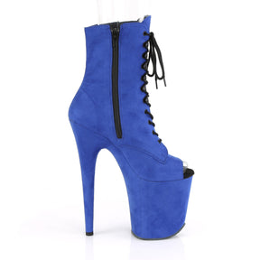 FLAMINGO-1021FS Calf High Peep Toe Boots Blue Multi view 2