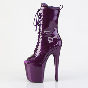 FLAMINGO-1041GP Peep Toe Lace-Up Ankle Boot Purple Multi view 4