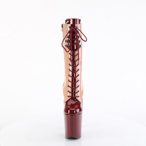FLAMINGO-1054DC Two Tone Lace-Up Mid Calf Boot Pink & Burgundy Multi view 5