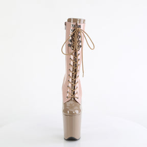FLAMINGO-1054DC Two Tone Lace-Up Mid Calf Boot Pink & Nude Multi view 5