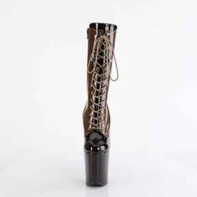 FLAMINGO-1054DC Two Tone Lace-Up Mid Calf Boot Black & Brown Multi view 5