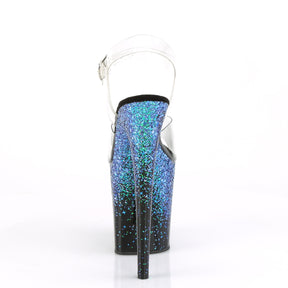 FLAMINGO-808SS Black & Blue Ankle Peep Toe High Heel Black & Blue Multi view 3