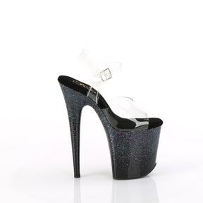 FLAMINGO-808SS Black & Blue Ankle Peep Toe High Heel Black Multi view 2