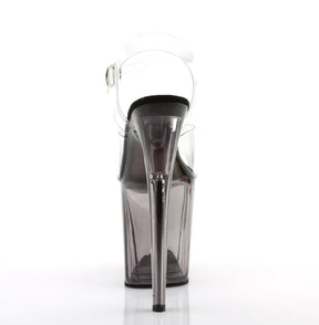FLAMINGO-808T Clear & Pink Ankle Peep Toe High Heel Clear & Silver Multi view 3
