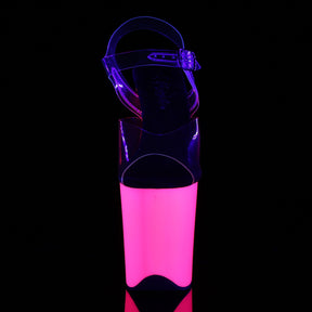 FLAMINGO-808UV Clear & Pink Ankle Peep Toe High Heel Clear & Pink Multi view 5