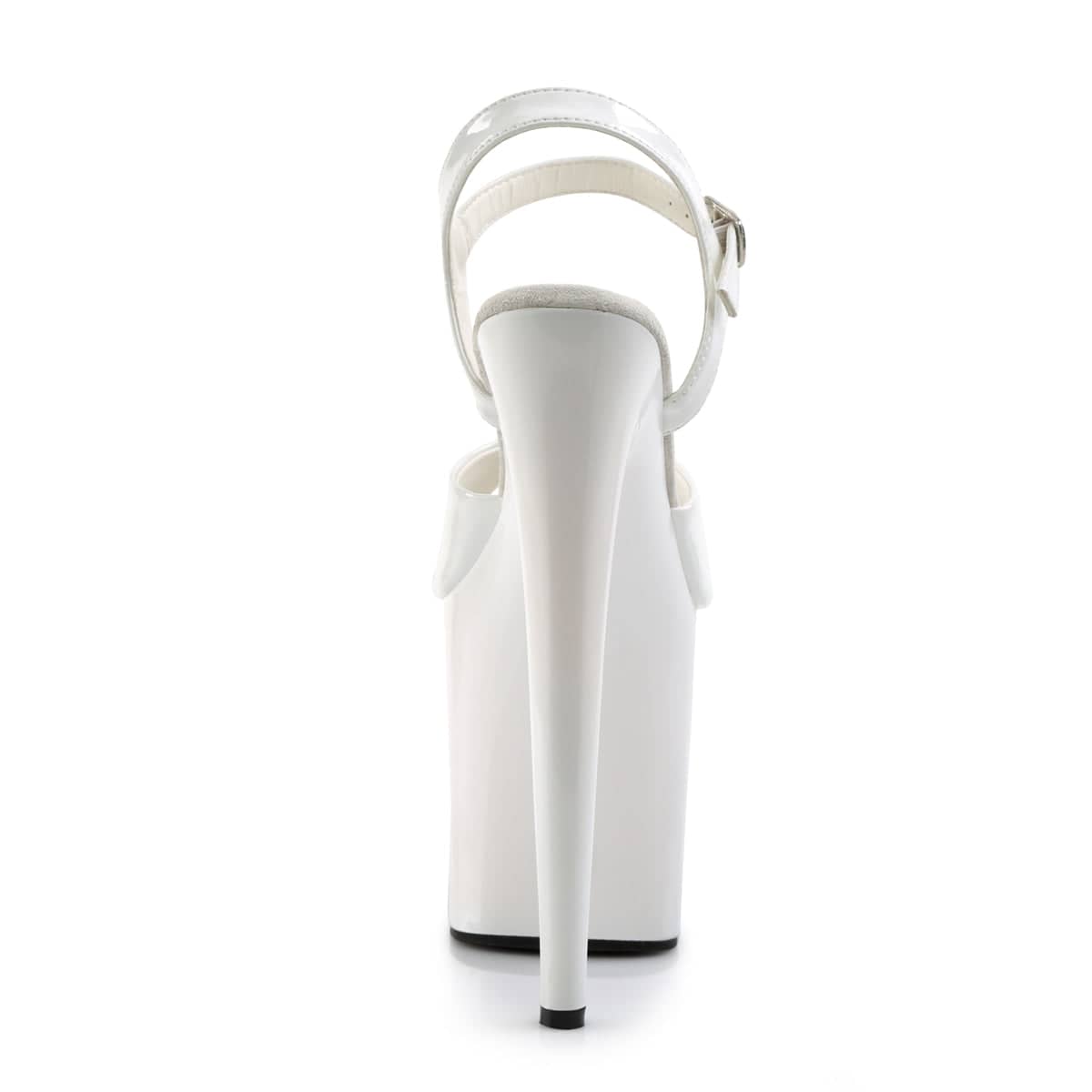 FLAMINGO-809 White Ankle Peep Toe High Heel