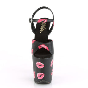 FLAMINGO-809KISSES Ankle Peep Toe High Heel Black & Red Multi view 5