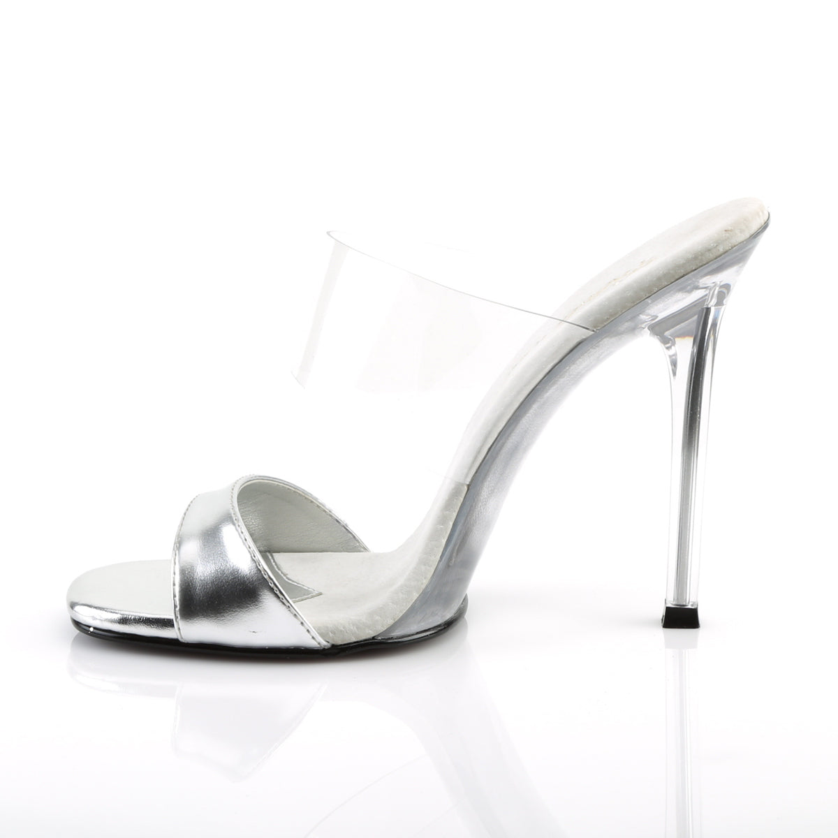 GALA-02L Silver & Clear Peep Toe High Heel Clear & Silver Multi view 4