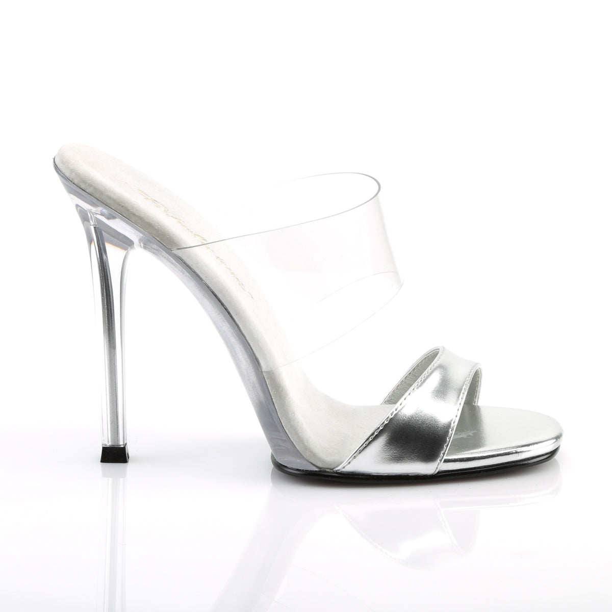 GALA-02L Silver & Clear Peep Toe High Heel Clear & Silver Multi view 2