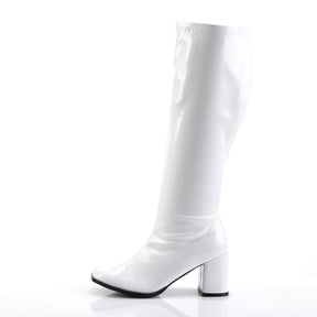 GOGO-300WC Black Patent Knee High Boots White Multi view 4