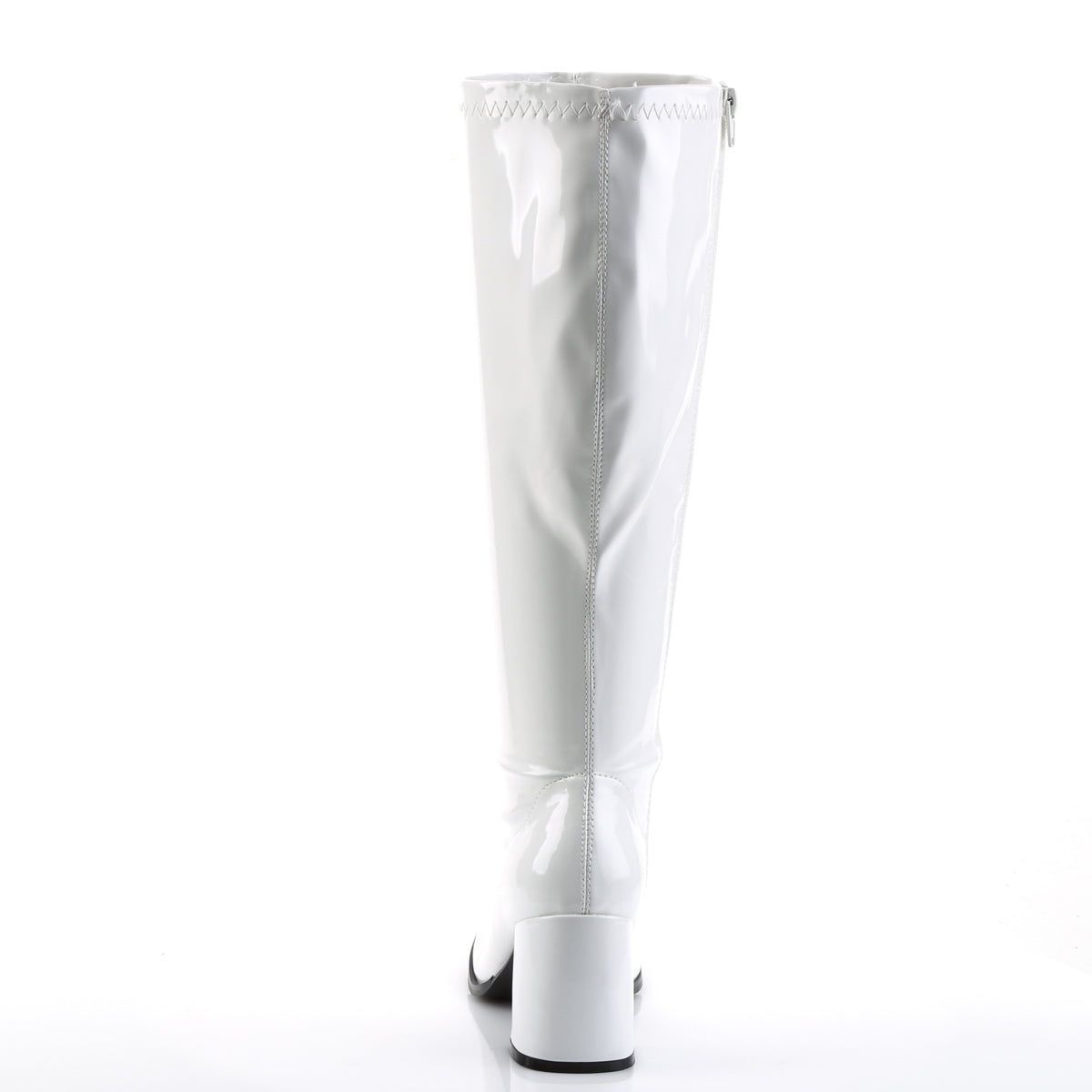 GOGO-300WC Black Patent Knee High Boots White Multi view 3