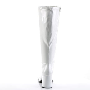 GOGO-300WC Black Patent Knee High Boots White Multi view 3