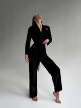 MAJESTIC Luxurious Velour Robe - Black