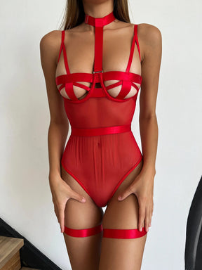 DOMINATRIX Playsuit - Red
