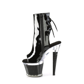SPECTATOR-1018 Black Calf High Peep Toe Boots  Multi view 4