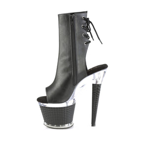 SPECTATOR-1018 Black Calf High Peep Toe Boots Black Multi view 4