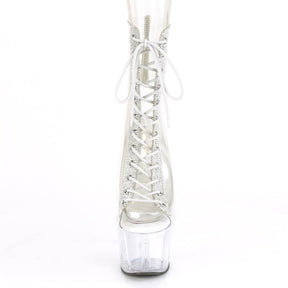ADORE-1016C-2 Clear Calf High Peep Toe Boots