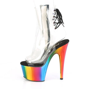 ADORE-1018RC Clear & Multi Colour Calf High Peep Toe Boots